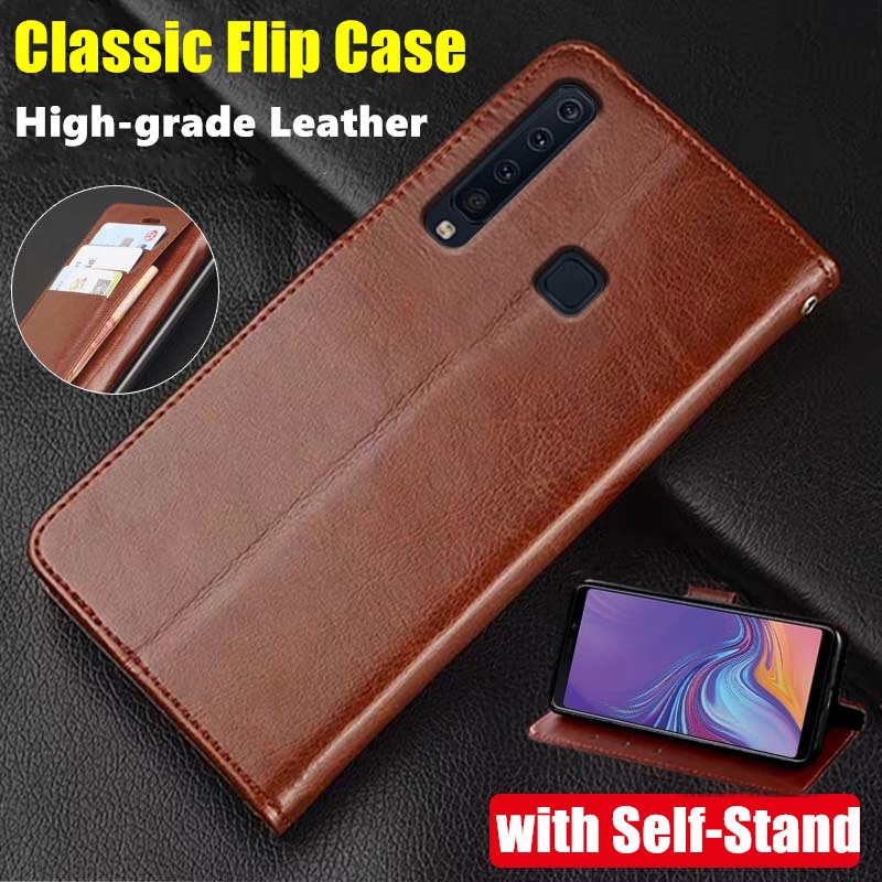 Bao Da Điện Thoại Dạng Ví Nắp Lật Cổ Điển Đơn Giản Có Ngăn Đựng Thẻ Và Giá Đỡ Cho samsung galaxy a9 2018 6.3 inch sm-a920f a9200 a920n Ốp