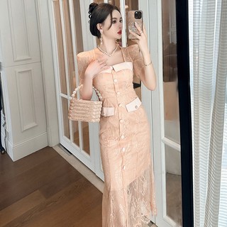 Đầm dài cổ vuông dáng ôm thời trang mùa hè 2023 20588