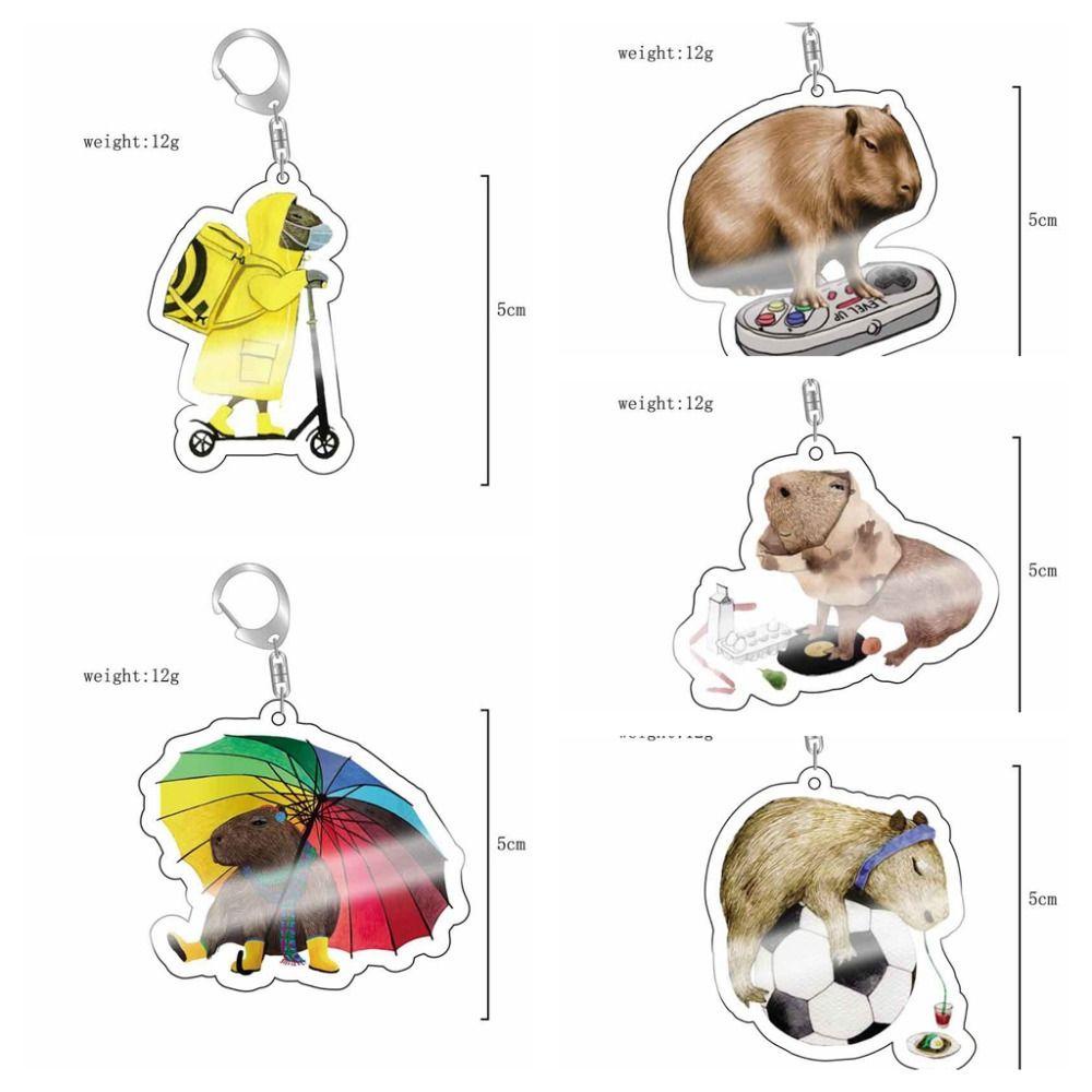 Móc Chìa Khóa Xe Hơi capybaras Bằng Nhựa acrylic Hình Động Vật Dễ Thương Vui Nhộn Dùng Làm Quà Tặng Cho Bạn Gái