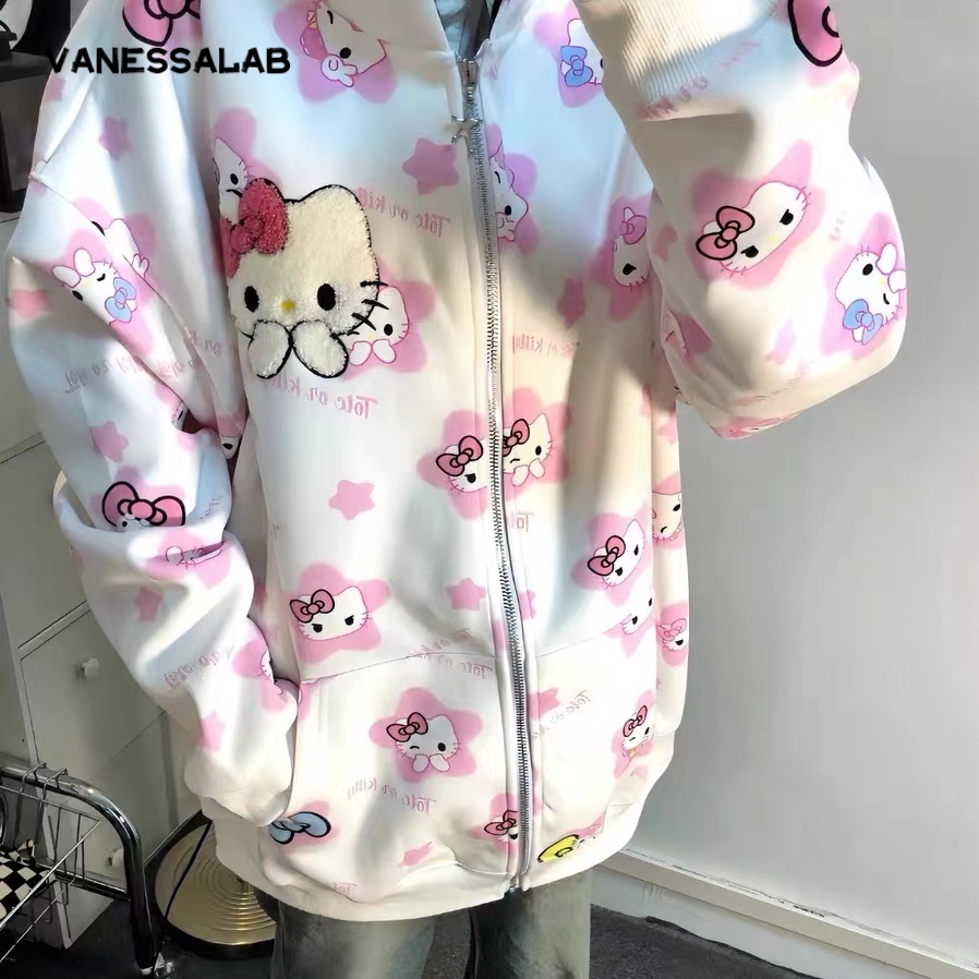 VanessaLab Áo Khoác hoodie áo khoác nữ zip hoodie chic Chất lượng cao Durable casual WWY2390VRG 37Z230912