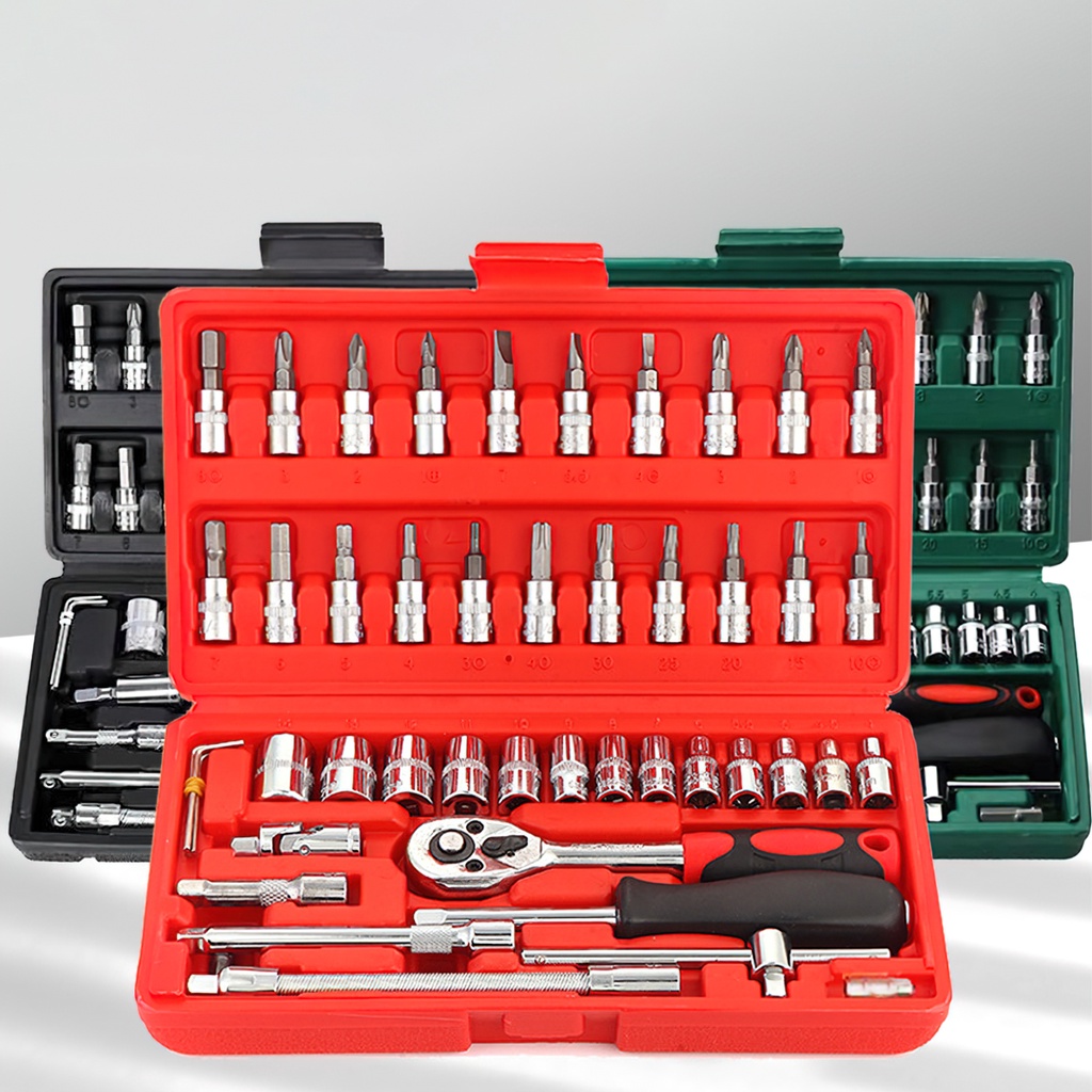 Bộ dụng cụ mở bulong ốc vít đa năng 46 chi tiết,Bộ dụng cụ sửa chữa oto xe máy 46 món đa năng-MAIGEN