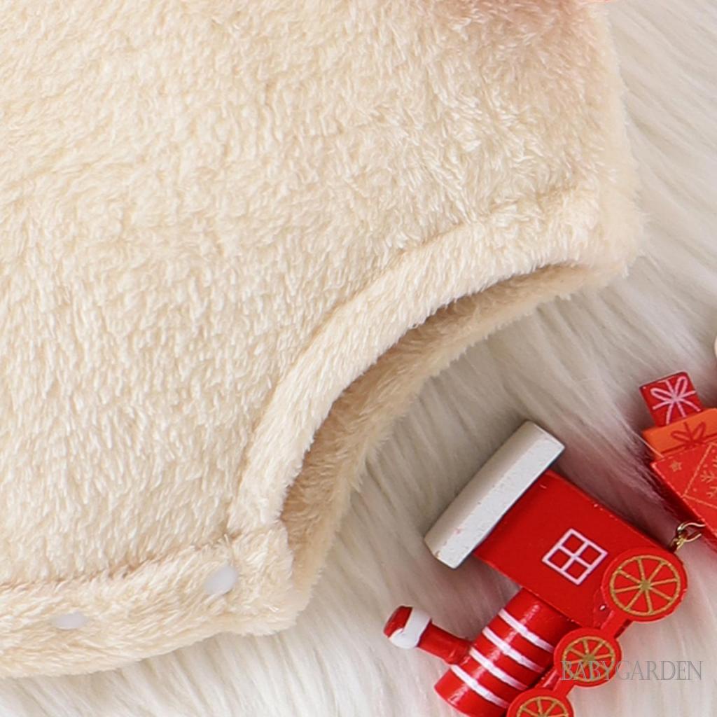 Bộ Áo Liền Quần Dài Tay Thêu Hình Tuần Lộc Giáng Sinh Cho Bé