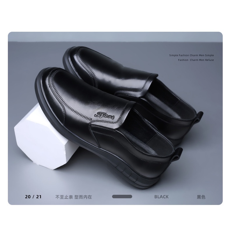 Giày Lười Da Đế Mềm Chống Trượt Thời Trang Thu Đông Cho Nam