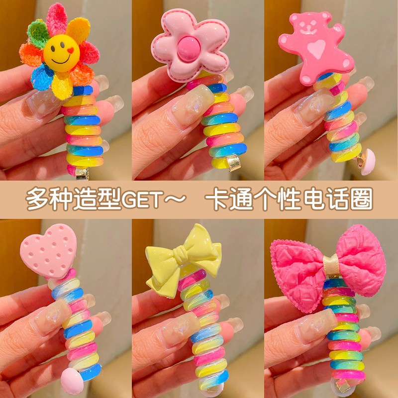 Dây Buộc Tóc Cao Su buộc tóc lò xo Co Giãn Đính Hoa Nhỏ Dễ Thương Cho Nữ Và Trẻ Em