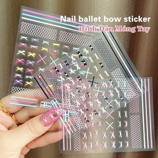 Sticker nail 5d lụa nổi | nơ ballet 1391