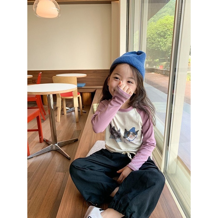 Áo Thun cotton Tay Dài Hở Vai Nhiều Màu Sắc Thời Trang Mùa Xuân Dành Cho Bé Gái