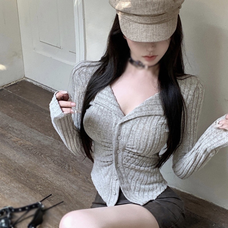 Áo Khoác cardigan Dệt Kim Mỏng Màu Trơn Thời Trang Thu Đông Thanh Lịch Cho Nữ