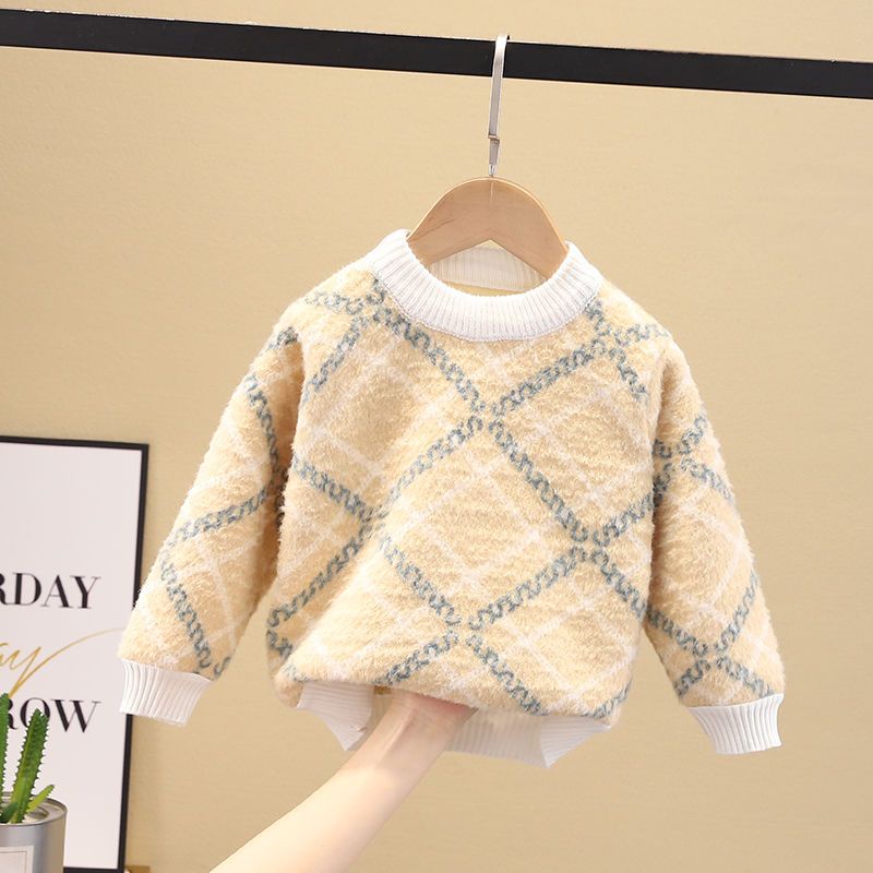 Áo sweater Lông Cừu Dày Chui Đầu Thời Trang Thu Đông Hàn Quốc 2023 Mới Cho Bé Trai Và Bé Gái