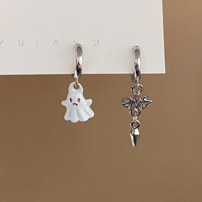 Bông Tai Hình Ma Màu Đen Phong Cách halloween Thời Trang Mùa Đông 2023