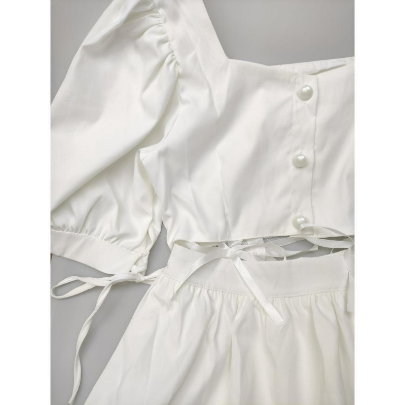 Đầm Tay Phồng Cổ Vuông Thời Trang Mùa Hè Hàn Quốc 2023 Cho Nữ