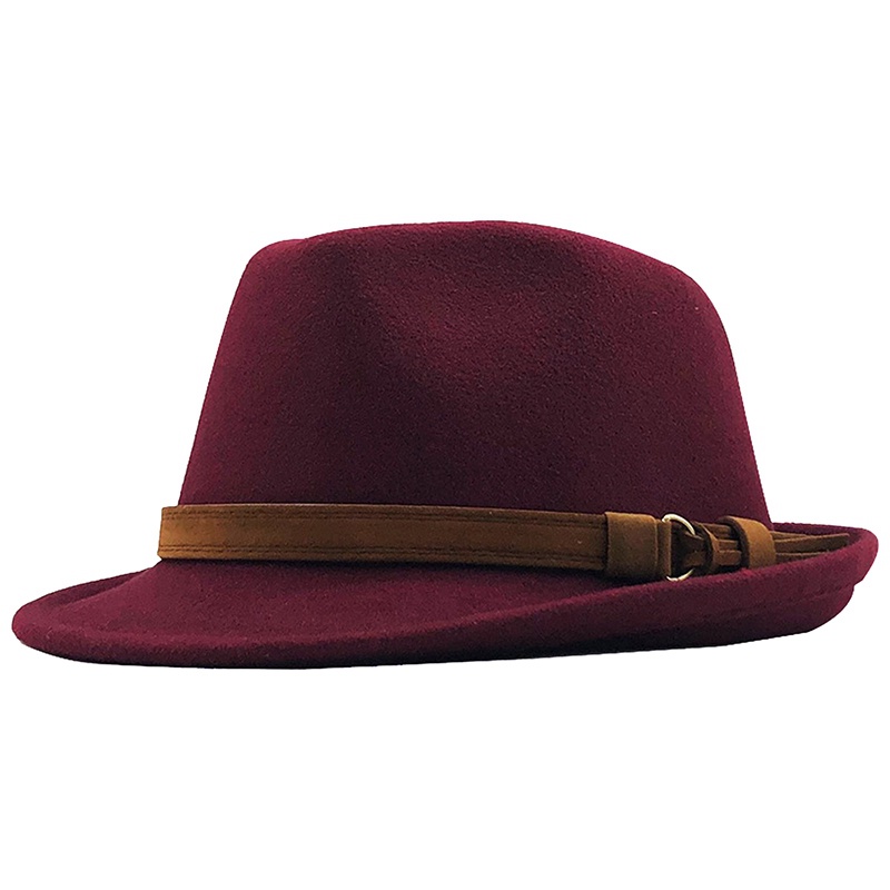 Mũ Phớt Da Phối Nút Phong Cách hip Hop Cho Nam Và Nữ