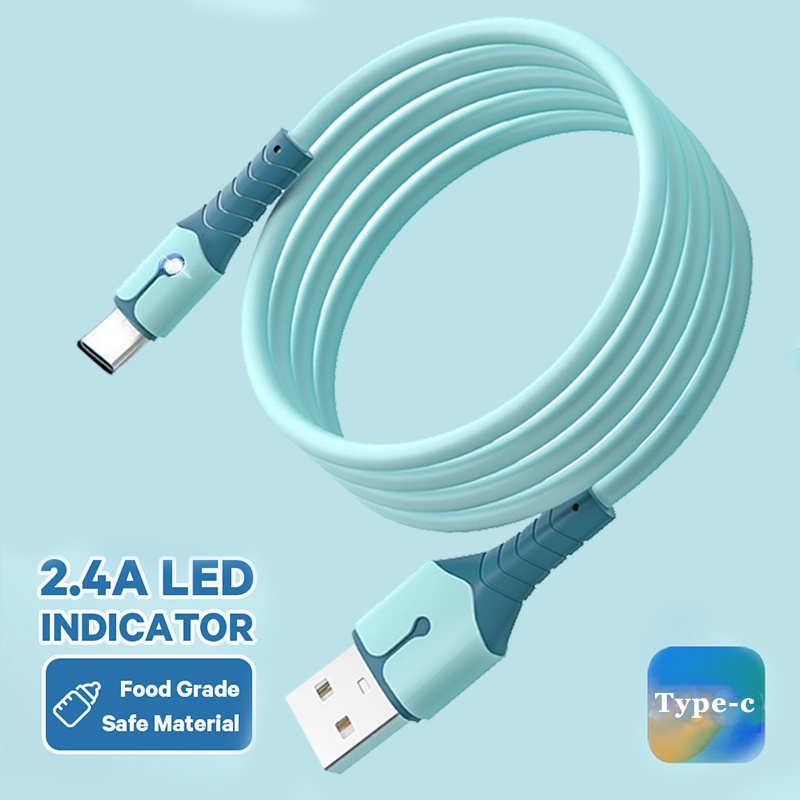 Dây Sạc type c Nhanh 5A Bằng Silicon Có Đèn led Loại c Cho huawei iPhone 15 pro max Dây Cáp Sạc