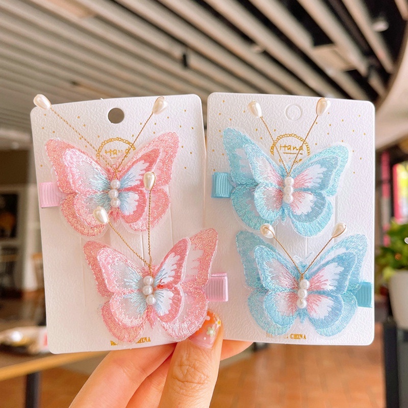 Bộ 2 Kẹp Tóc Hình Bướm Xinh Xắn Cho Bé Gái