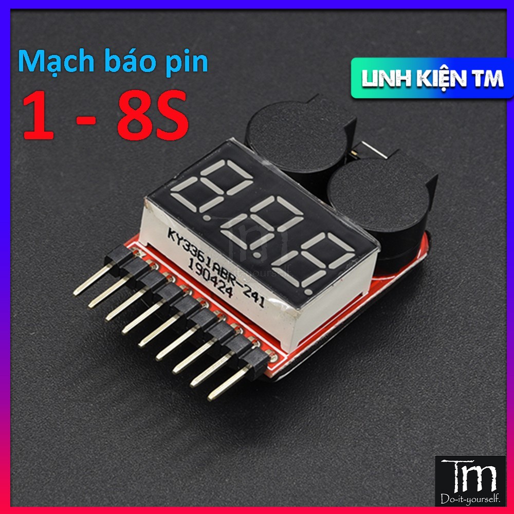 Mạch Đo Pin - Mạch Báo Pin Lithium 1-8S RC