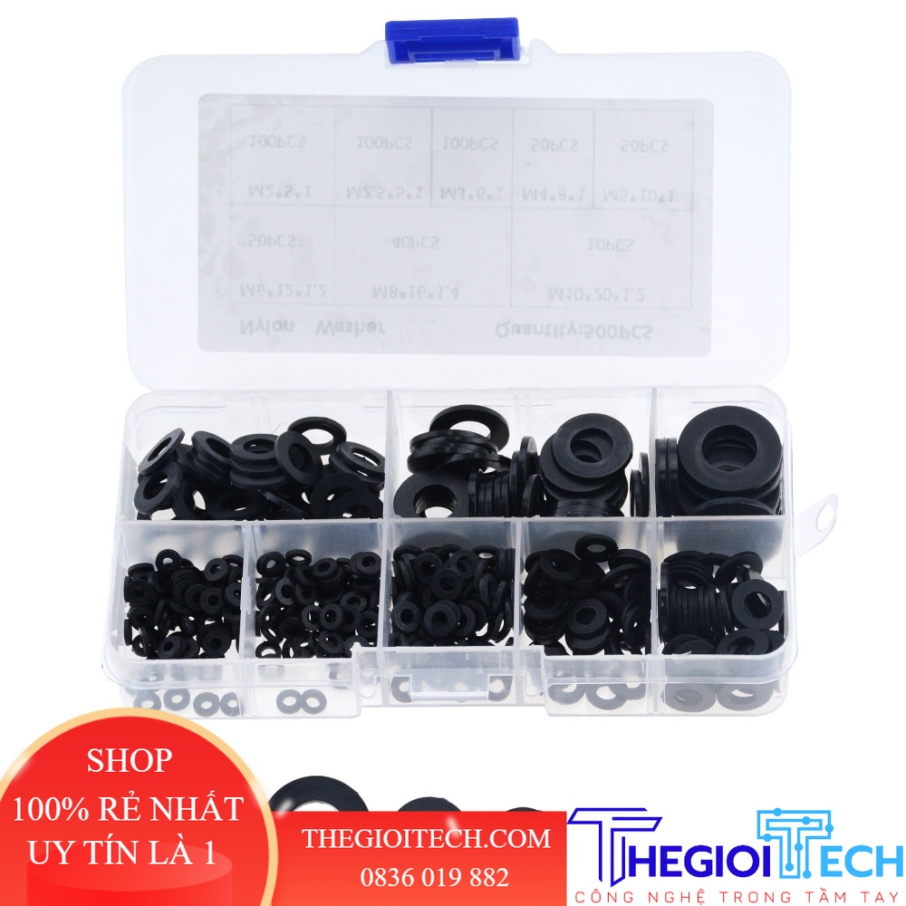 M2 M2.5 M3 M4 M5 M6 M8 M10 Đen-Trắng Nhựa Nylon Máy Giặt Phẳng Khôg Gian Siêu Tốc Hải Cẩu Đệm Vòng Bộ Bảo Vệ Máy Giặt Bộ - Đen