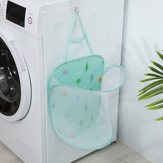 SENSES// Bathroom Folding Dirty Laundry Storage Basket Household Dirty Clothes Basket Balcony Hanging Laundry Storage Basket Household Net Pocket Tf52
