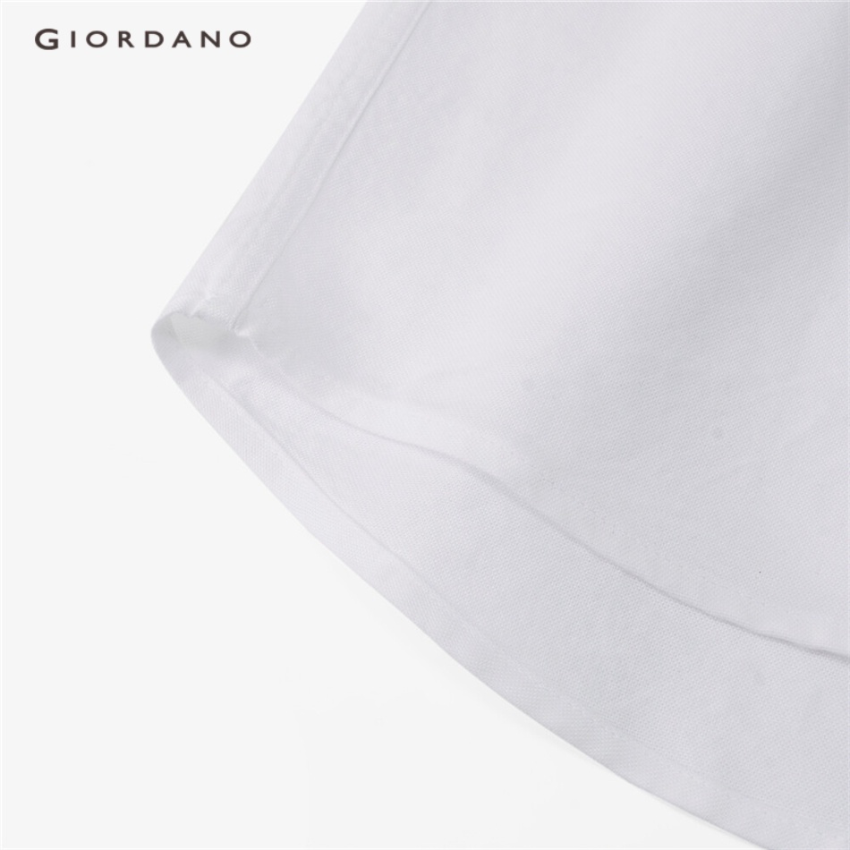 GIORDANO MEN Frog embroidered oxford slim long sleeve shirt 90042078