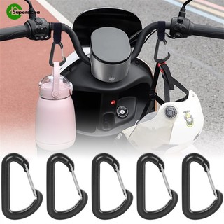 Set 5 Kẹp Khóa Bình Nước / Móc Khóa Hình Chữ d Bằng Kim Loại Màu Đen Chất Lượng Cao Cho Hoạt Động Ngoài Trời