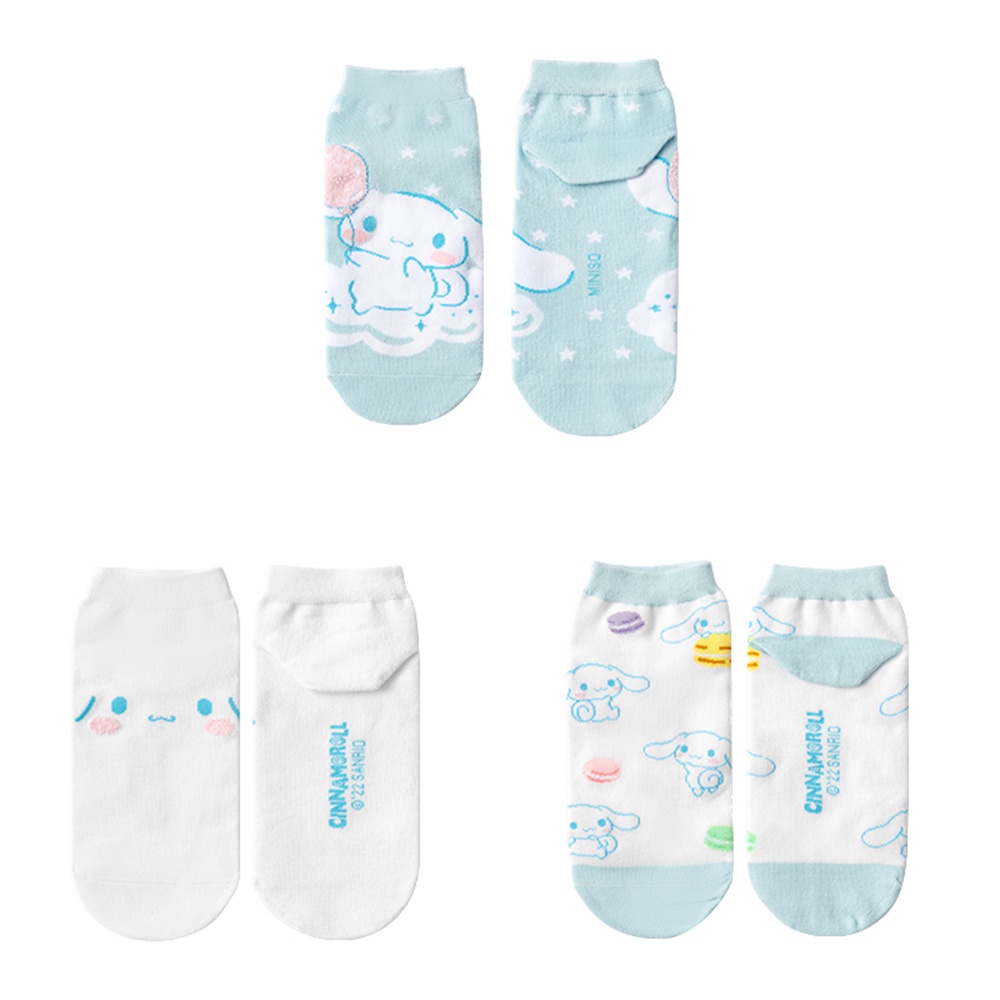 Sanrio Vớ cotton Cổ Thuyền In Họa Tiết Hoạt Hình Chó cinnamon / melody Dễ Thương Cho Bé Gái