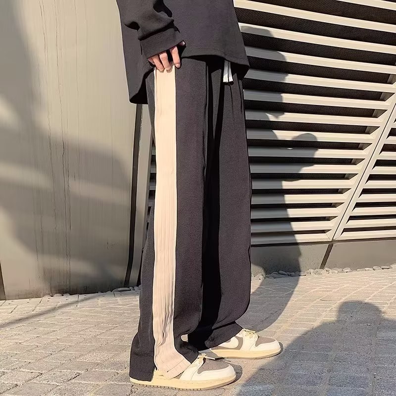 Quần Dài Thể Thao Kẻ Sọc Phong Cách Đường Phố Mỹ Thời Trang Thu Đông Cho Nam