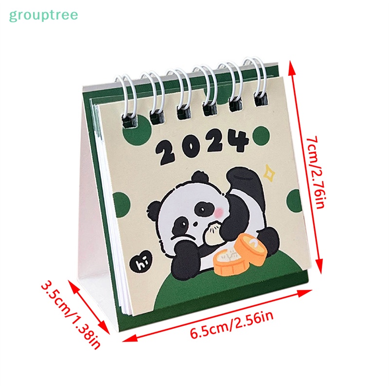 Lịch Để Bàn 2024 kawaii mini Ghi Chú Để Bàn Họa Tiết Động Vật Hoạt Hình Dễ Thương prta