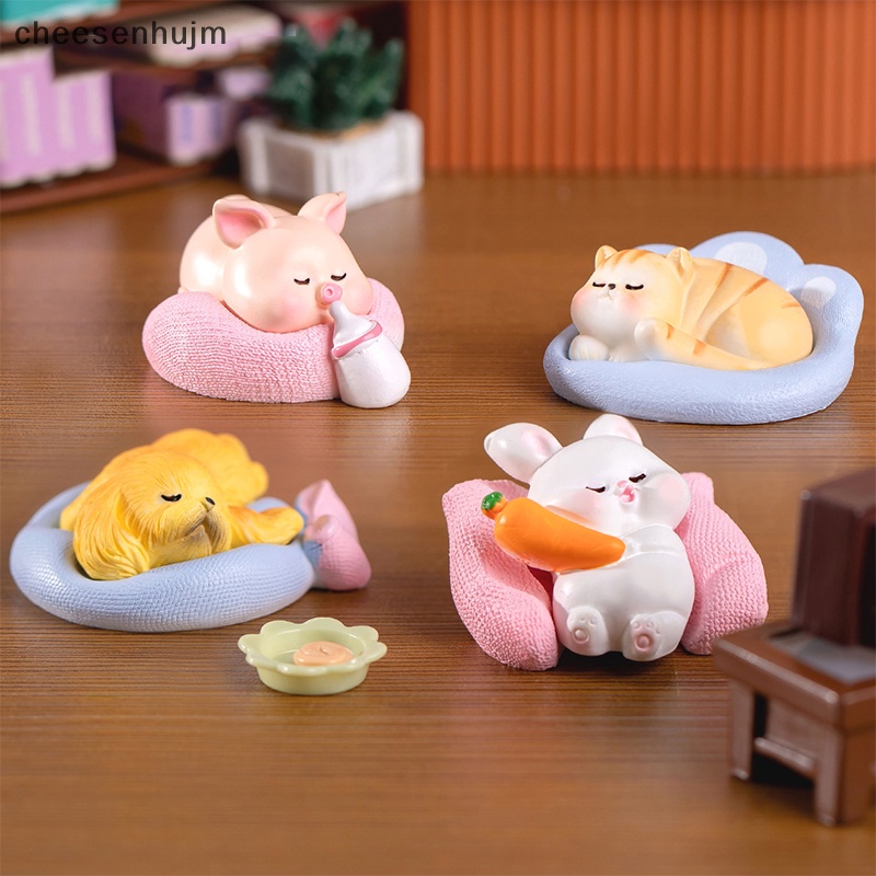 Mô Hình Heo Thỏ mini Bằng Nhựa resin Để Bàn Trang Trí Tiểu Cảnh