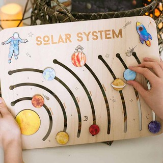 Solar System Puzzle Toy Wooden Planets Jigsaw Thinking Training Educational Toys Great Gifts for Children