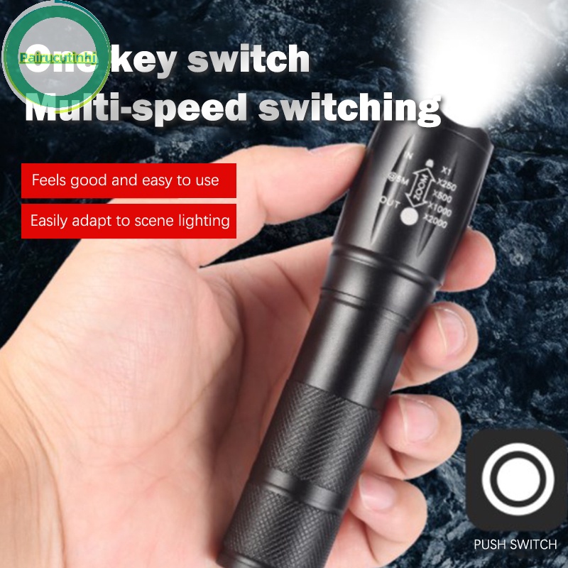 Đèn Pin led Quân Đội parucutin 980000Kính Viễn Vọng lm Phóng To 5 Chế Độ Không Có vn