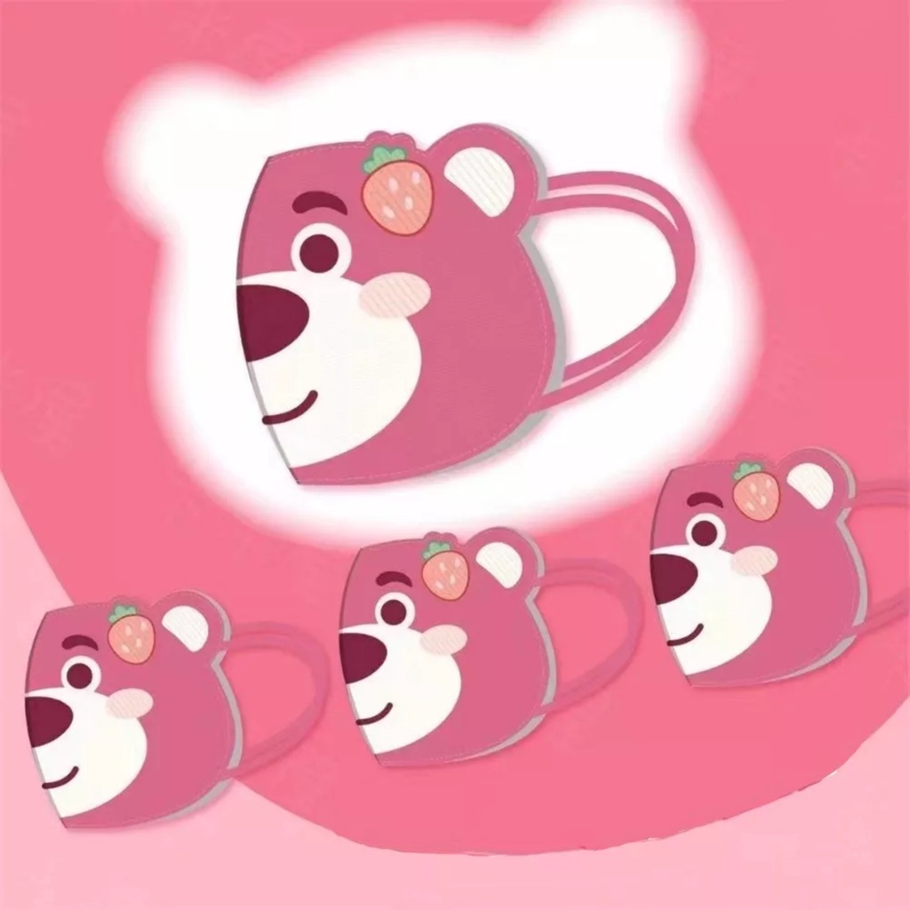 PVN60605 Combo 10 Khẩu Trang Gấu Dâu Losto Chiếc Siêu Dễ Thương Chống Nắng Cho Bé T2