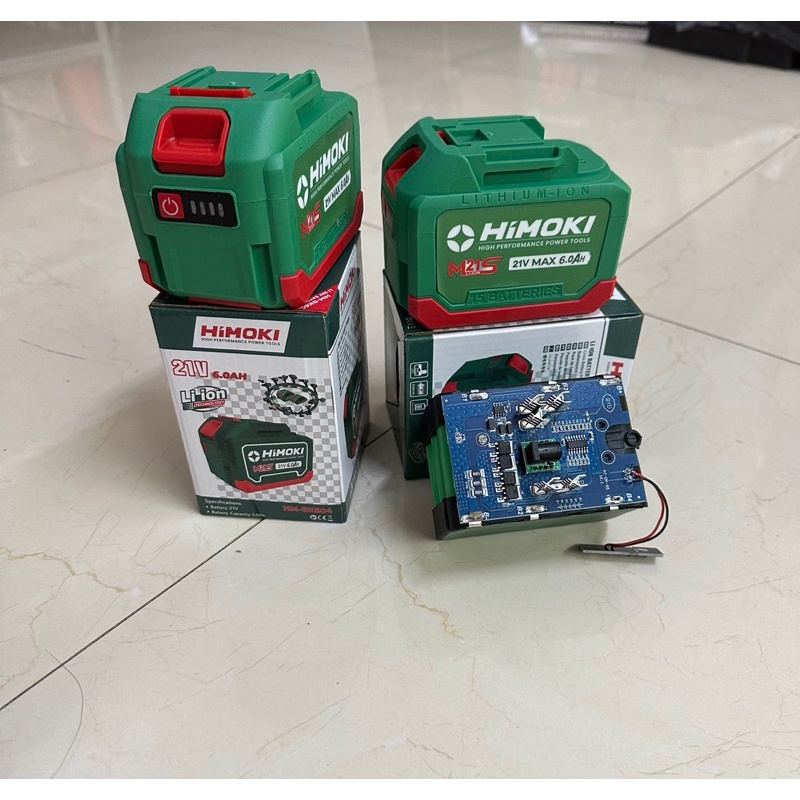 HIMOKI pin 15cel HIMOKI  21v -6ah 4 mosfes vỏ trống cháy trống va đập dòng sả cao HIMOKI ĐL HÀ NAM