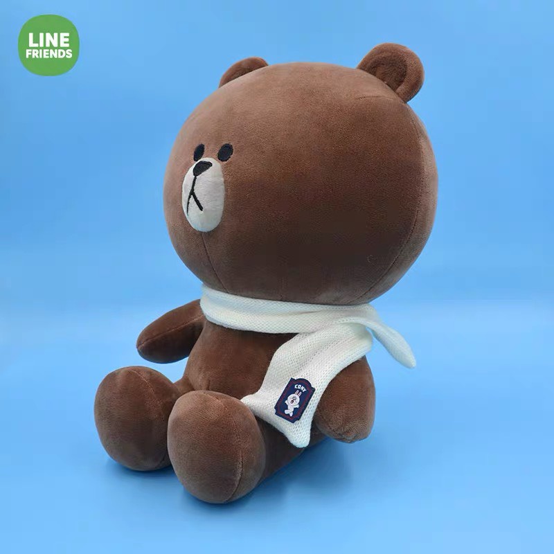Gấu bông Brown Cony đeo khăn len
