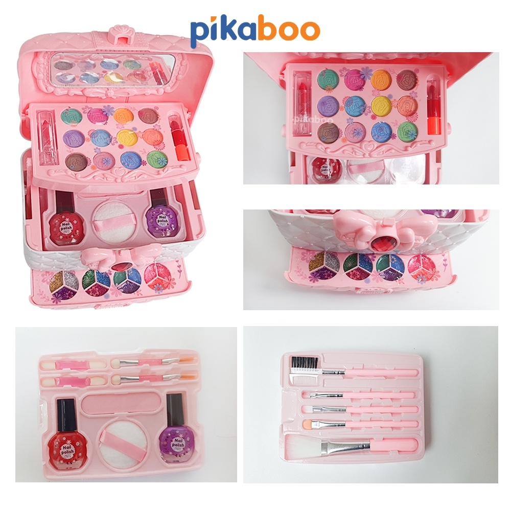 Bộ đồ chơi trang điểm cho bé gái Pikaboo, đồ chơi trang điểm thật cho bé gái màu