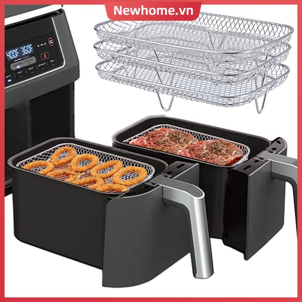 Giá Để Ráo Dầu 3 Ngăn Bằng Thép Không Gỉ dz201 Airfryer 304 shoptkc0951