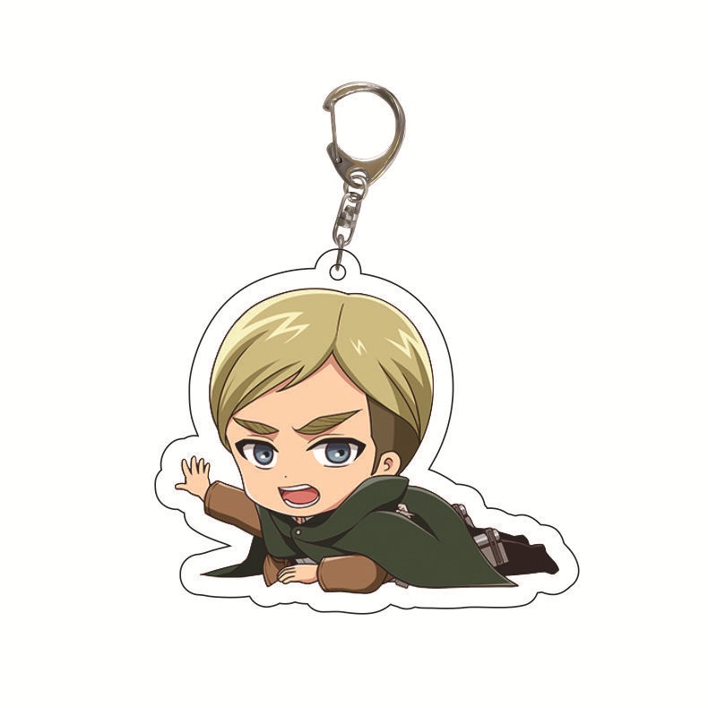 Móc Chìa Khóa Bằng acrylic Hình attack on titan prone eren mikasa armin Nhật Bản