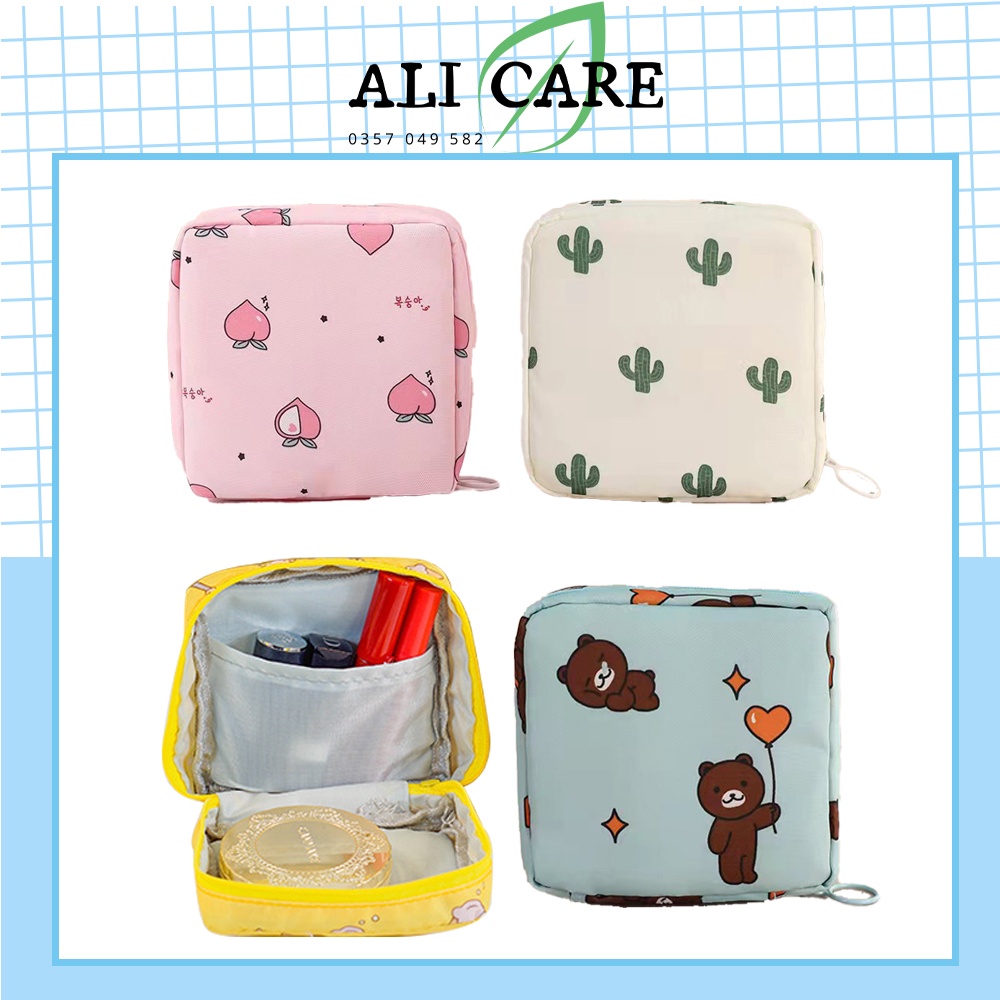 Túi mini đựng băng vệ sinh, son môi, mỹ phẩm nhỏ gọn, túi ví đựng đồ cá nhân chống thấm nước ALI CARE