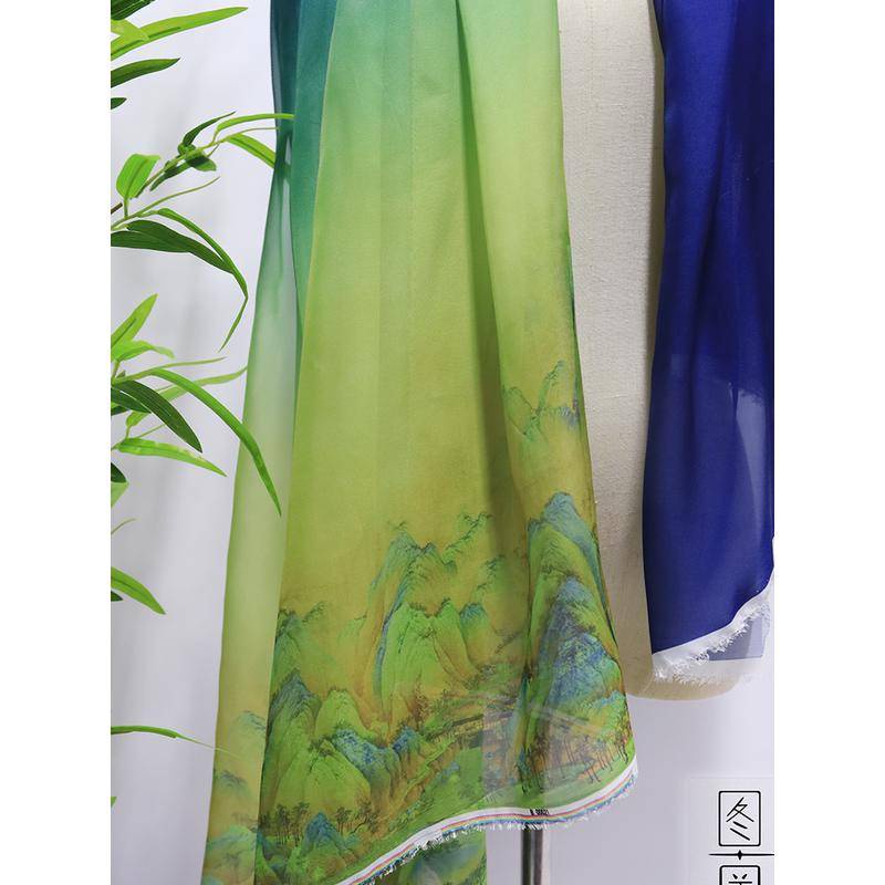 1 Tấm Vải Không Cắt 150 * 50cm In Thơ Mộng Trên Núi / Mặt Ngựa