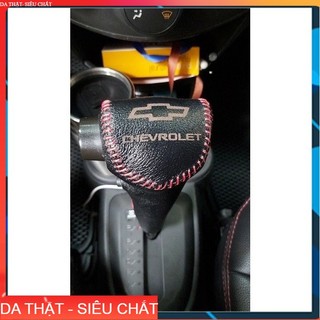Bọc Cần Số, Tay Phanh xe CHEVROLET SPARK SỐ TỰ ĐỘNG... Da Bò Thật, BẢO HÀNH 2 NĂM