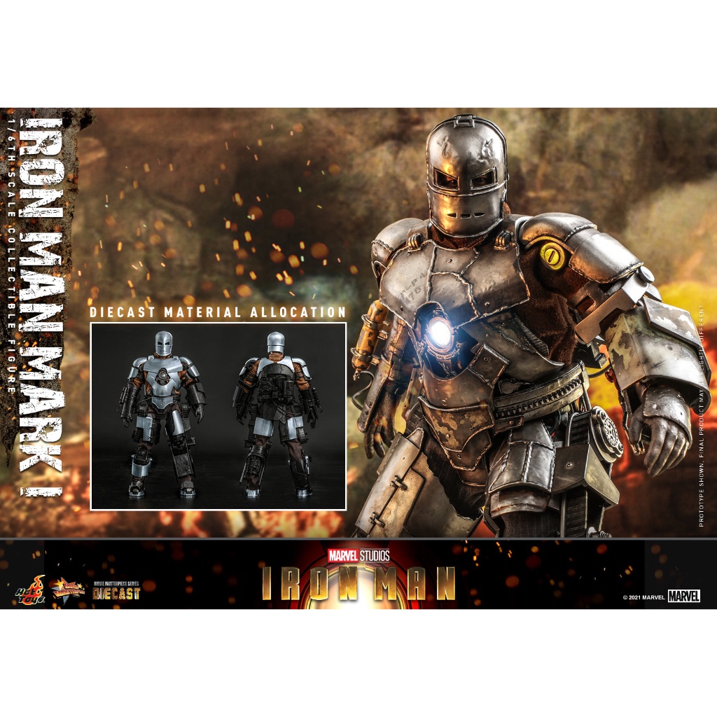 Hàng đẹp Mô hình Hottoys 1/6 MMS-605 D40: Iron-man Mark 1 cực chất