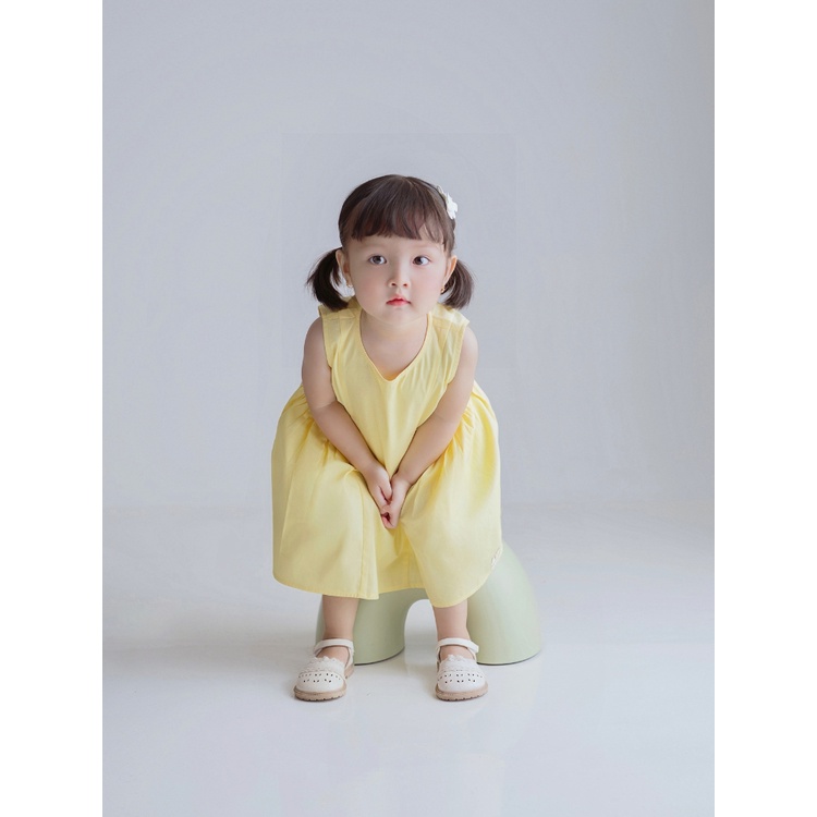 Váy Bé Gái CARROT Sát Nách, Màu Vàng Túi Bèo, Chất Liệu Thô Cotton Thấm Hút Mồ Hôi Tốt