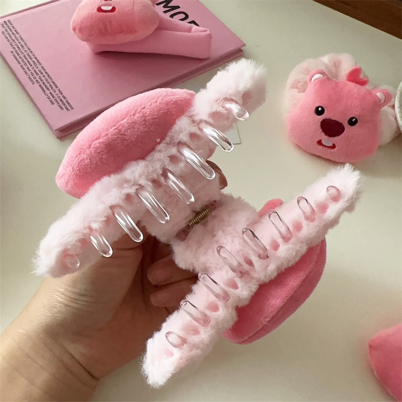 Kẹp Tóc Da Nhỏ Hình Cá Mập Màu Hồng Dễ Thương Cho Bạn Gái