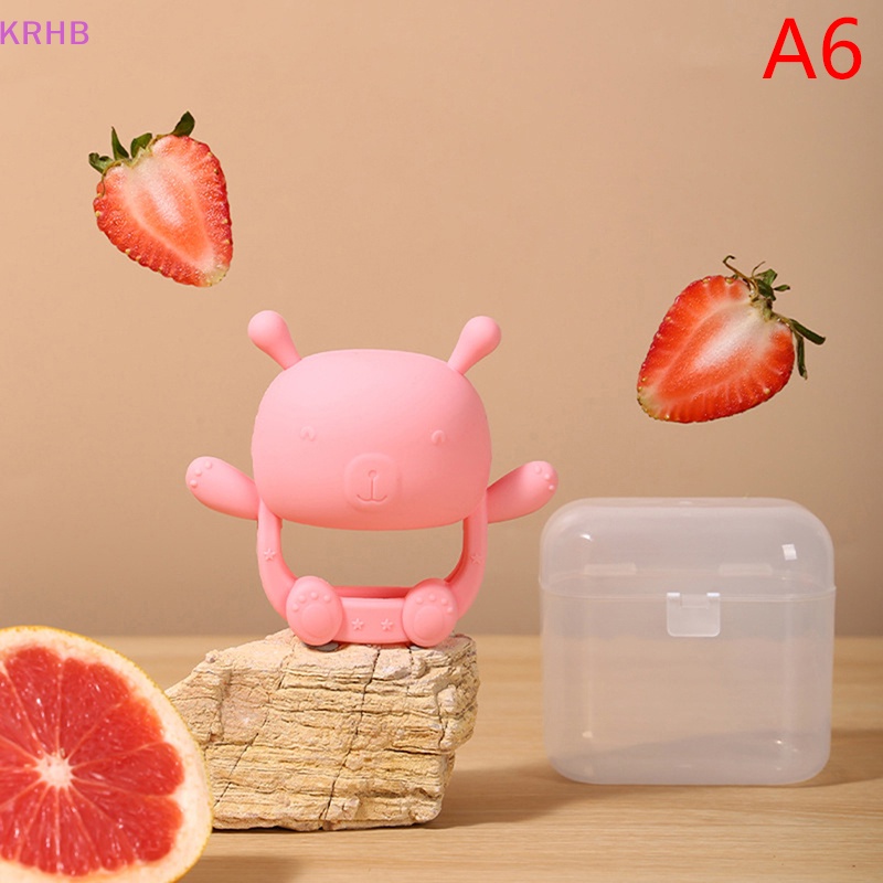 Găng Tay silicone Hình Gấu krhb Chống Sưng Tay ​Đồ Chơi Gậy Chống Bẹp Đầu Mọc Răng Cho Bé Mới