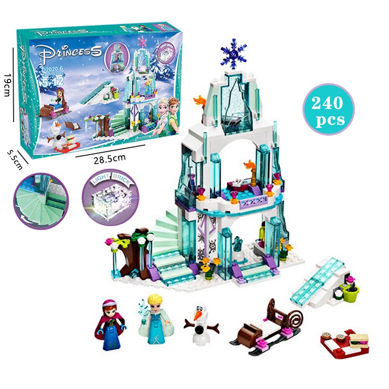 Lego Bạn Bè Tương Thích Công Chúa Frozen Elsa Lâu Đài Nàng Tiên Cá Ariel Xây Dựng Mô Hình Khối Cô Gái Đồ Chơi Trẻ