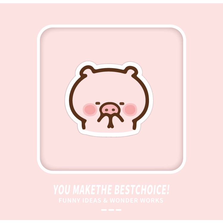 Set 40 Miếng Dán Trang Trí Hình Chú Heo Hồng Dễ Thương Ốp