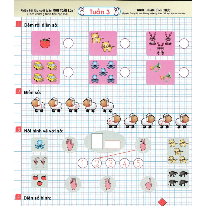 Sách - Phiếu Bài Tập Cuối Tuần Môn Toán Lớp 1