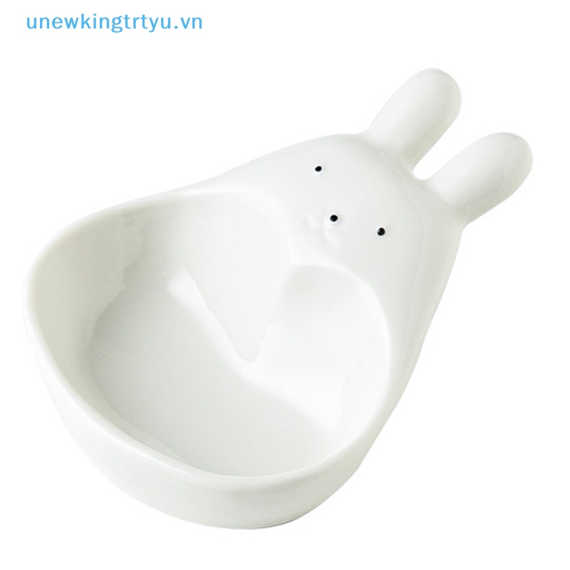 Unewtyu Đĩa Sứ Đựng Nước Chấm Hình Thỏ Có Tay Cầm Tiện Dụng