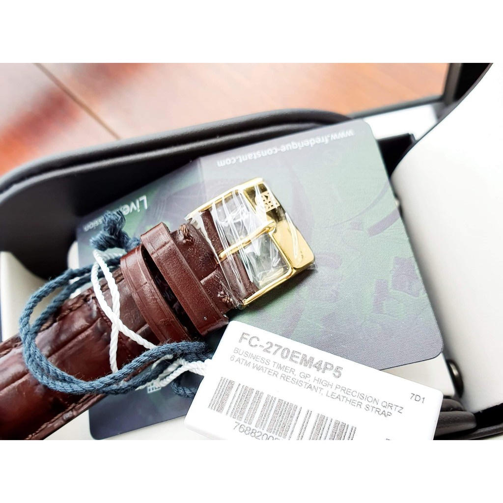 Đồng hồ nam chính hãng Frederique Constant FC-270EM4P5 - máy Quartz pin - Kính Sapphire - Dây da