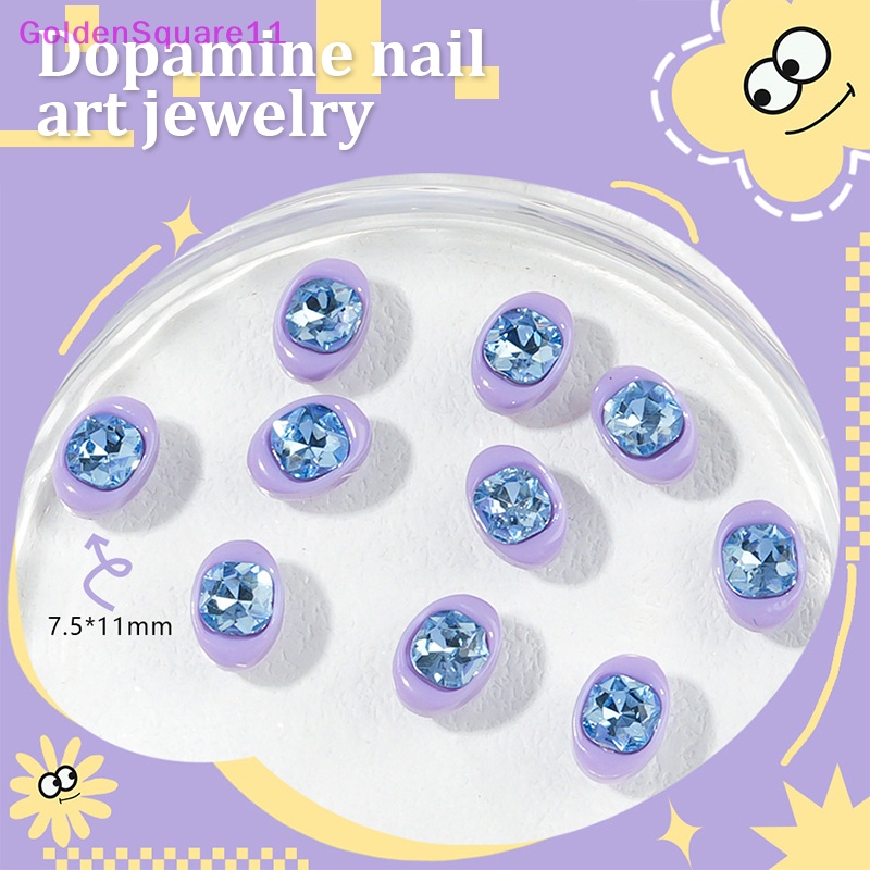 Bộ 10 Hạt Đá 3d Nhiều Màu Đính Móng Tay Xinh Xắn vn