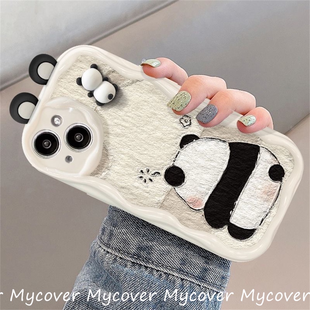 Ôp Điện Thoại Silicon Dẻo Hình Gấu Trúc 3d Dễ Thương Cho iphone 11 12 13 14 15 pro max x xr xs 8 7 6 plus se Ốp