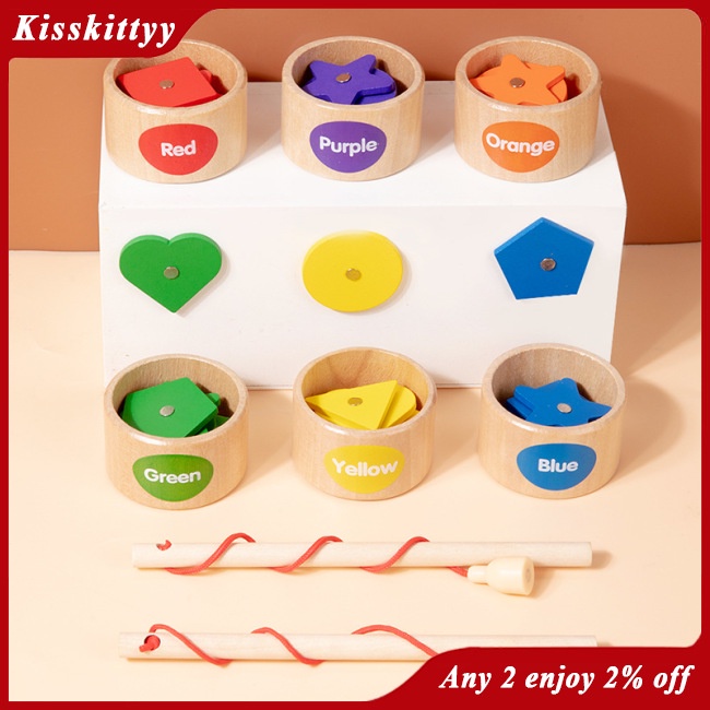Kisskitty Trò Chơi Phân Loại Câu Cá Bằng Gỗ 2 Trong 1