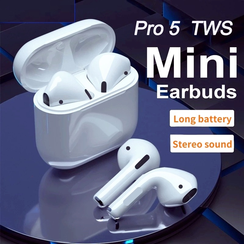 Tai Nghe Bluetooth 5.0 Không Dây TWS Mini Pro 5 Giảm Tiếng Ồn Chống Thấm Nước Cho Xiaomi iPhone